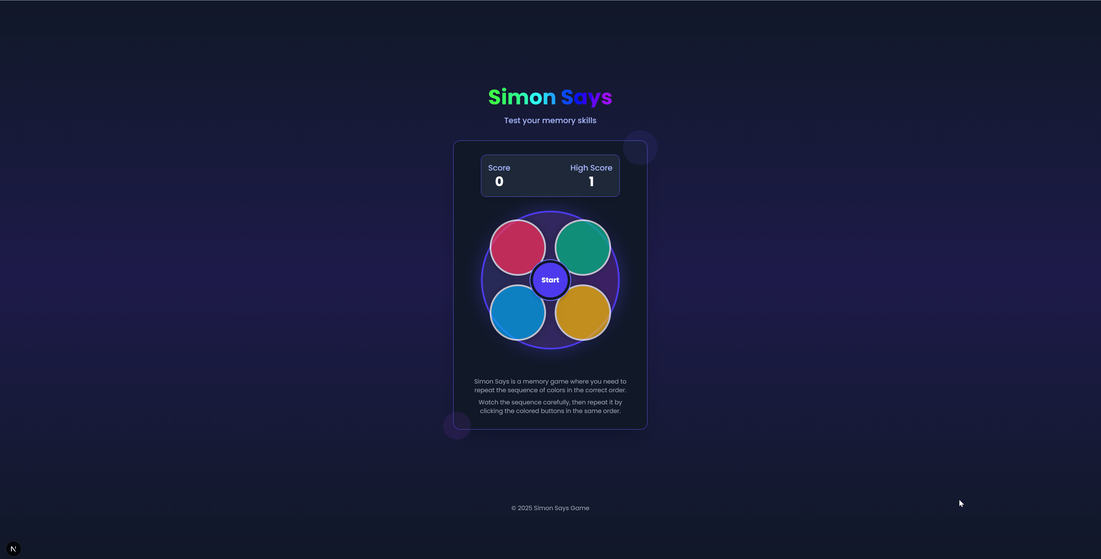 Color Memory Game
